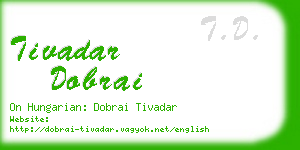tivadar dobrai business card